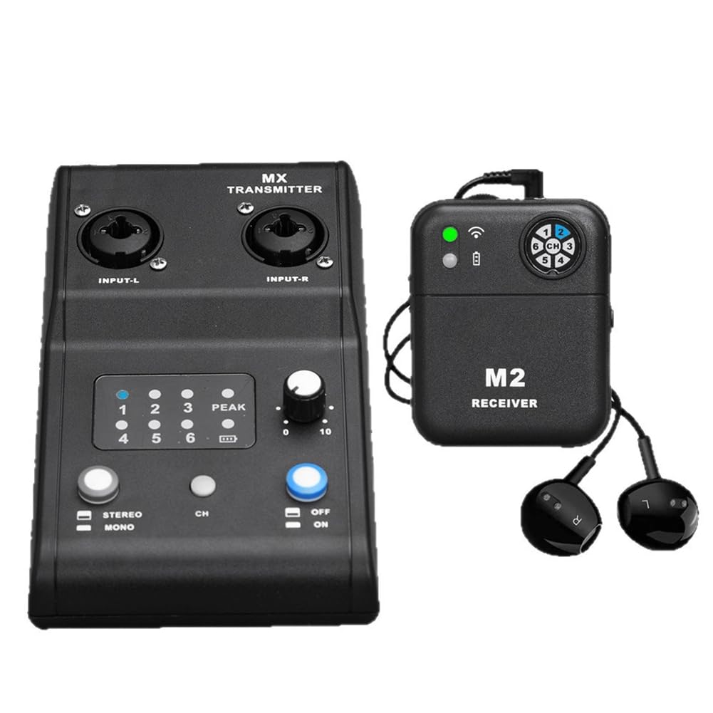 Système de Moniteur Intra-Auriculaire sans Fil MX_M2 2.4g Stéréo, Émetteur et Récepteur pour Performances sur Scène.