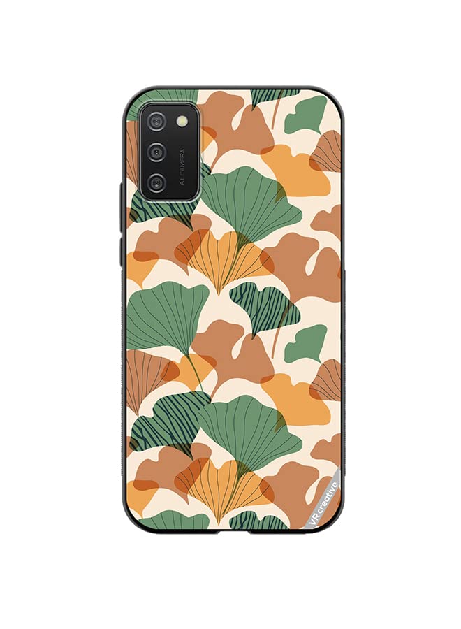 VR Creative Protective Case Cover For Samsung Galaxy A03S Autumn Gingko Leaves Silhouettes Design Multicolour