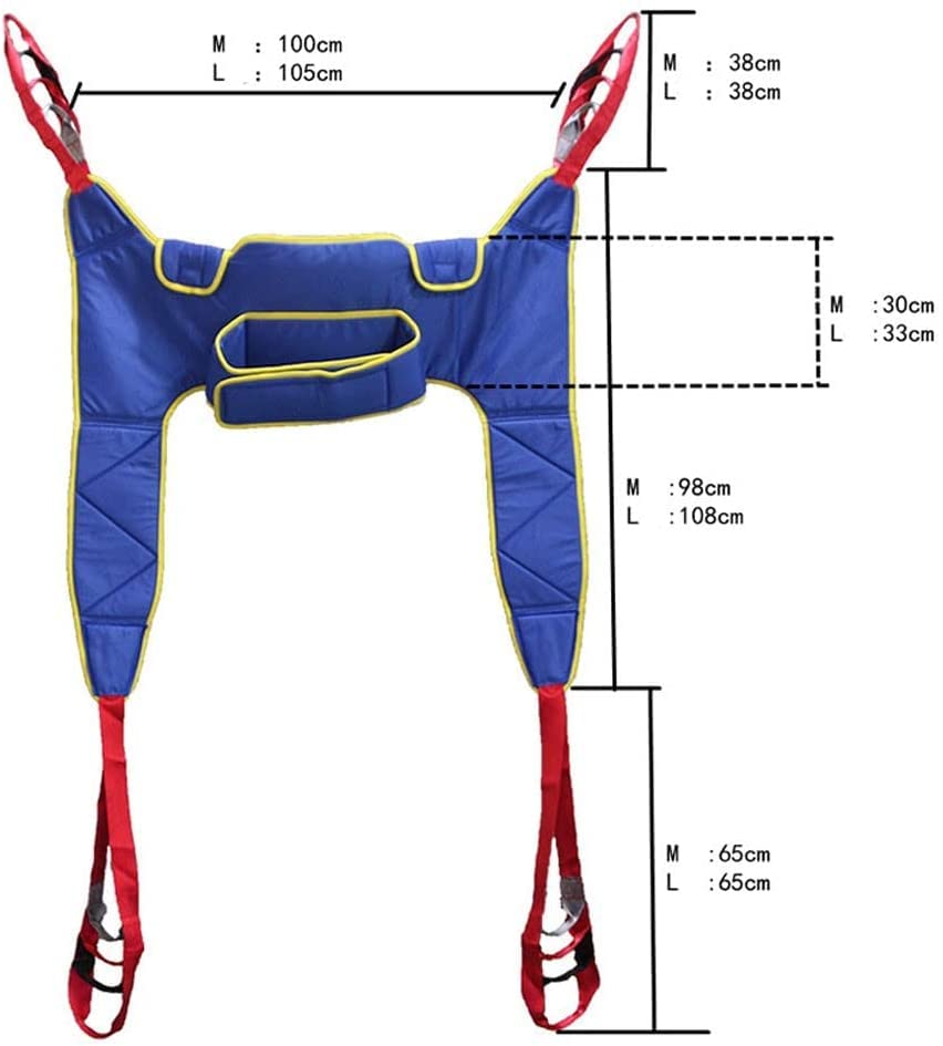 Arnés Elevación Paciente De Cuerpo Completo, Eslinga Elevación con Accesorios De Bucle,para Posicionamiento Y Elevación De La Cama,Enfermería, Cuidador 507 Libras 均码