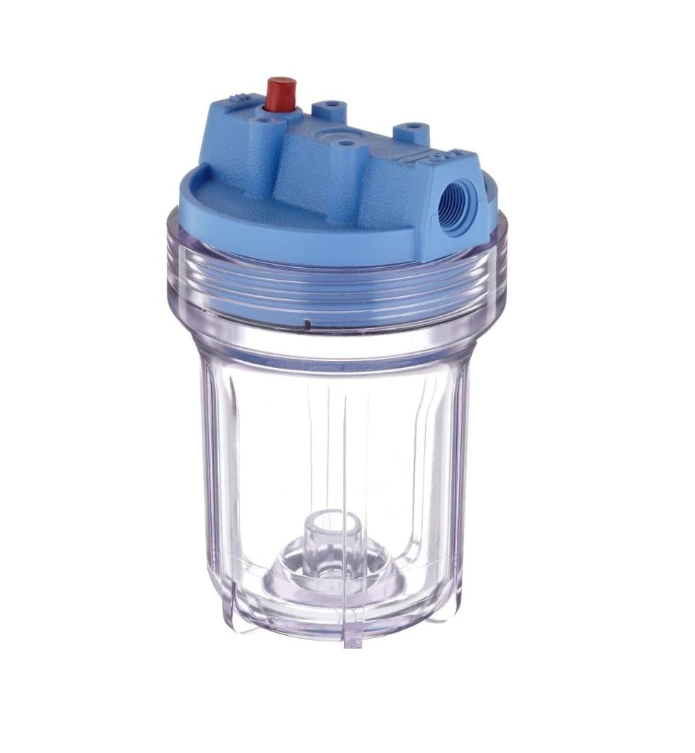 Pentek 158110 3/8 in. Inlet/Outlet 5 in. Water Filter Housing - Clear/Blue-PENTEK-158110 - The