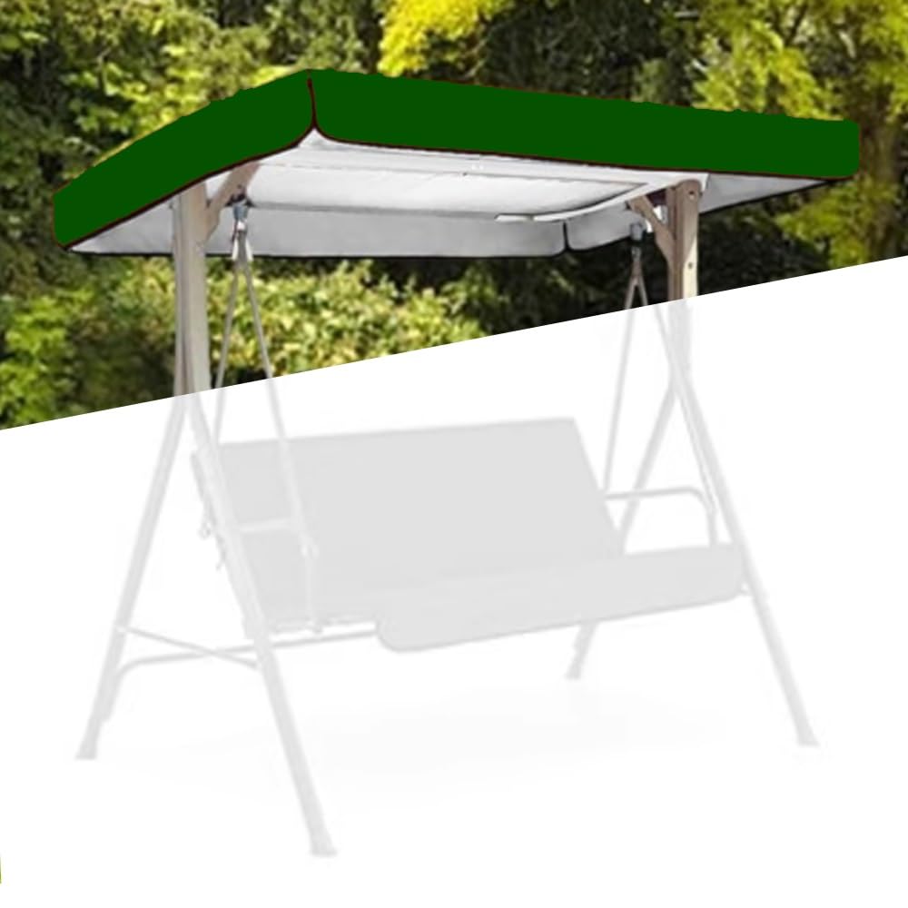 Tettuccio di Ricambio per Dondolo da Giardino 191x120cm 213x122cm Copertura per Altalena da Giardin Tetto di Ricambio per Altalena da Esterno Anti-UV(Green,77x49x9in(195x125x20cm))