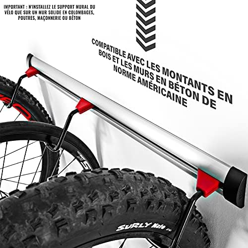 PRO BIKE TOOL Support mural pour vélos Support intérieur réglable pour le garage ou la maison