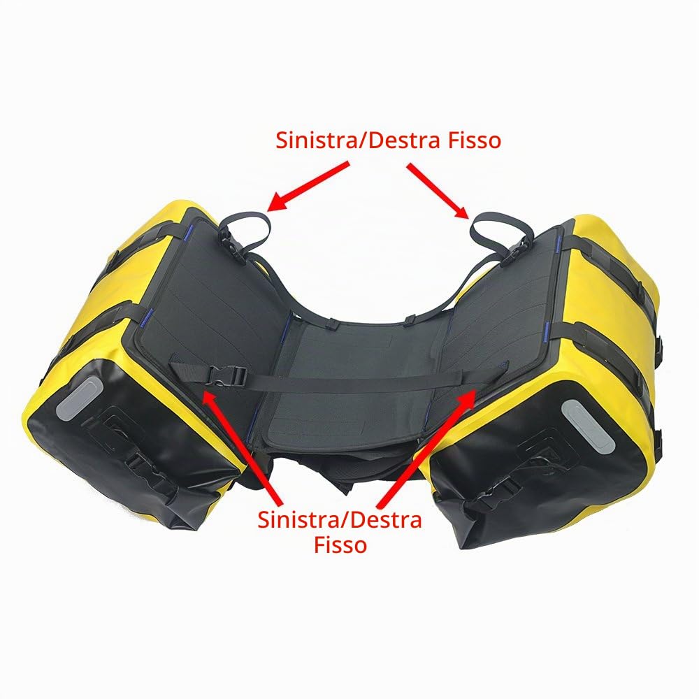 WILD HEART borsa a prova di acqua Motorcycle selllebag 50L Tank bag Motor Side bag (giallo)