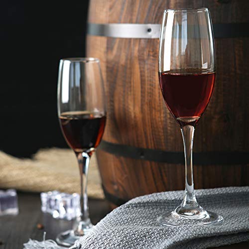 Image of Champagne Flutes Wine Glasses 200ml, Set of 2 Long Wine, Burgundy Clear Glasses with Stem for Wedding Anniversary, Birthday, Gift (RKT-06, Set of 2)