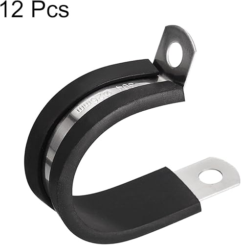 Miniatura 3 de uxcell Abrazadera de cable de 1-132 pulgadas (1.024 in) abrazadera de cable de acero inoxidable 304 Abrazadera aislada acolchada en forma de R
