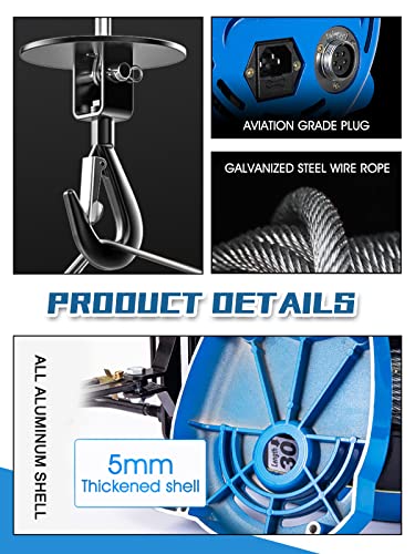 Mxmoonant Electric Hoist Lift 19M/Min Electric Winch Portable 360° Safety Limit, Al-Alloy Cased Hoist Crane With Updated Copper Motor, Pendant Control & Wireless Control Support (250Kg/30M) #TOP5