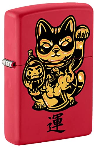 Encendedor Zippo Lucky Cat rojo mate 81369 miniatura 1