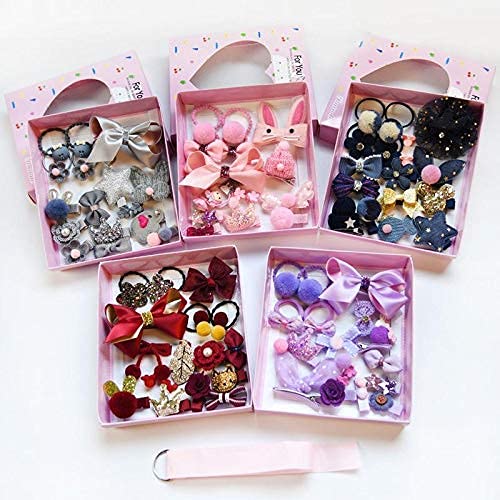Image of Kashish's Fancy Head wear Accessories For Baby Girls Hair Clip Princess Hair Clip Cute Cartoon Clip, Headband, Schoolgirl, Baby Girl Toddler Set Gift Box Set of 18 Pieces