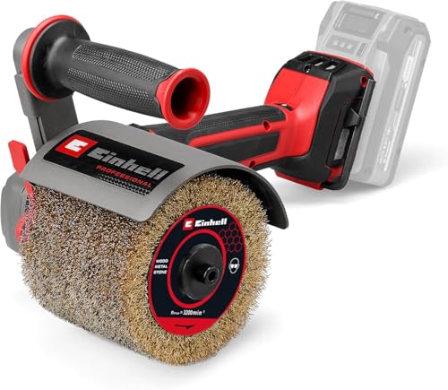 Einhell Professional Cordless Brush Sander TP-BR 18/32 Li BL-Solo PXC (18 V, 1300 W, Brushless, max. 3200 RPM, for Ø 120 mm Brushes, incl. Brass Wire Brush, Without Battery)