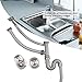 Double Tank Water Drainer Stainless Steel S Bending Pipe Basin Sink Draining Tool With Anti Leakage Pad Equipped With Overflow Pipe Easy To Install For Bathroom Or Kitchen Use