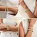 Zhuozatrfa Gold Bangle Bracelets Stack for Women Non Tarnish Stackable Waterproof Thick Trendy 2025 14k Gold Chunky Fashion Cuff Bangles Bracelet Jewelry Set(Style 10)