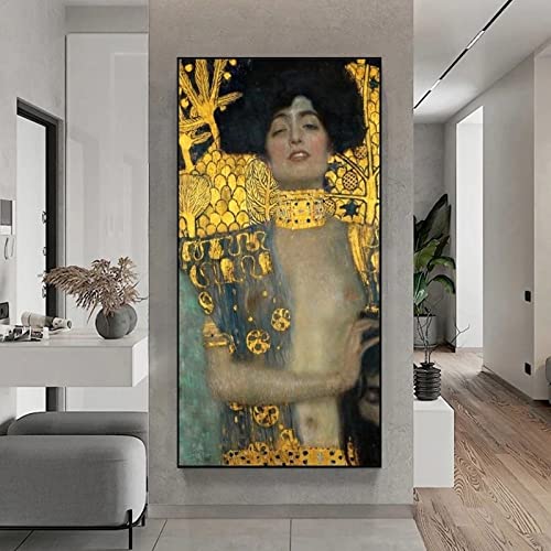 Tableau Klimt Judith une peinture femme dorée vibrante d'émotions