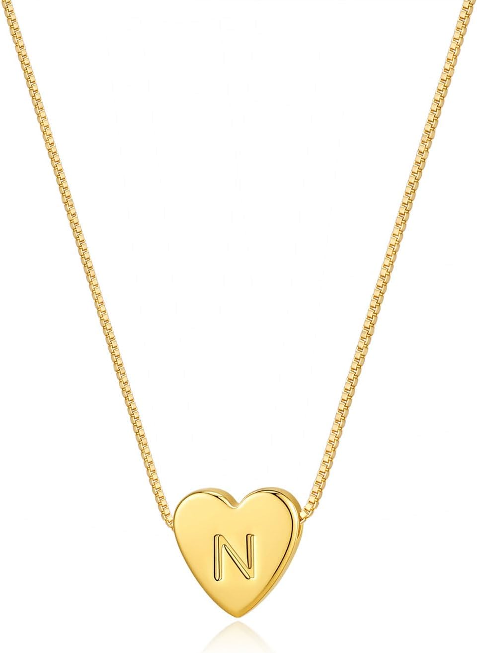 Gold Heart Initial Necklace for Women,14K Gold Plated Pendant Necklace Dainty Heart Necklaces Chic Fashion Jewelry Gift