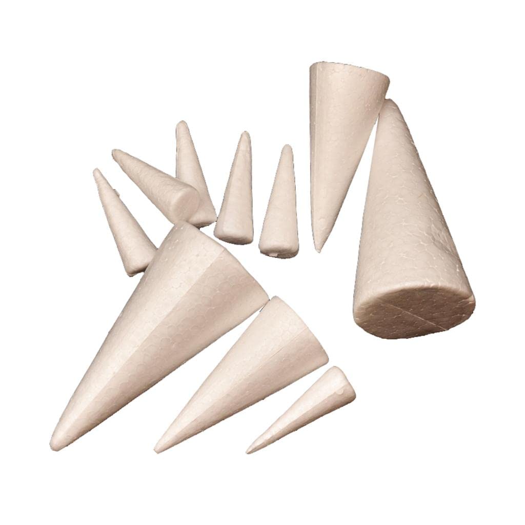10x Cone Shaped Polystyrene Moing Crafts Christmas Party Wedding Crafts | Multi-Purpose Craft Supplies | Crafting Pieces | Forms-image-21