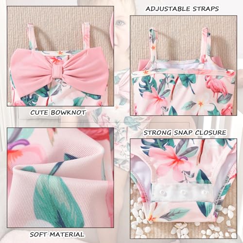 HINTINA Newborn Baby Girl One Piece Swimsuit Sleeveless Bathing Suit with Hat4