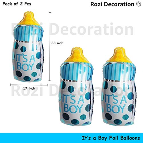 Image of Rozi Decoration Bottle Shape Foil Balloon - Boy Birthday Celebration Party Decor Balloons | Pack of 2-27 inch