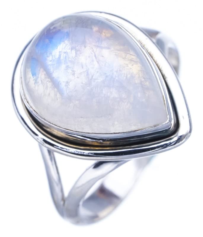 Pierre de lune bague en argent 925 fait main pour illuminer vos tenues quotidiennes