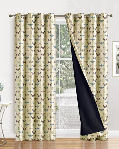 Image of Cloth Fusion Printed 100% Blackout Long Door Curtains 9 Feet Set of 2