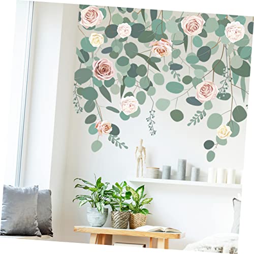 BESPORTBLE 2 Folhas Adesivo De Parede Adesivos Florais Papel De Parede Botânico Adesivos De Folha Fl