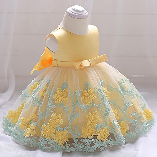 Dressy Daisy Baby Girls Wedding Flower Girl Pageant Dress Party Tulle Skirt for Special Occasion, Blue Pink Purple Yellow3