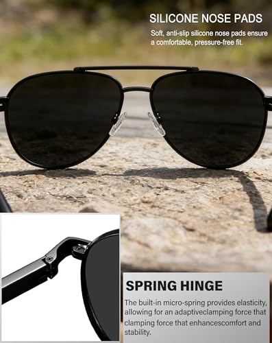 Image of Joopin Polarized Aviator Sunglasses for Men Women Double Bridge Sun Glasses UV Protection Teardrop Shades Sunnies