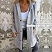 Cedar and Ash Single Breasted Hooded Jacket, Casual Single Breasted Jacket, Long Sleeve Solid Color Trench Coat with Pockets (Gray,XXL)