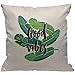 HGOD DESIGNS Funda de cojín con hojas de palmera, hojas de plátano sobre el fondo blanco con plantas tropicales, funda de almohada decorativa para el hogar, dormitorio, silla de 45.7 x 45.7 cm