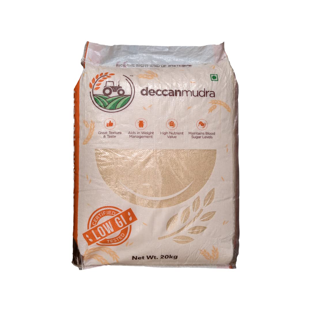 deccanmudra Low Gi (Glycemic Index) | Diabetic White Rice | Telangana Sona Rice | Raw Rice | High Protein | Low Fat | High Fibre - 20 Kg (B0C1CLSR11) Amazon Price History, Amazon Price Tracker