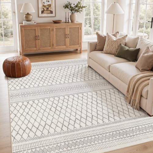 Image of cotiled Boho 5x8 Area Rugs for Living Room: Soft Moroccan Washable Rug