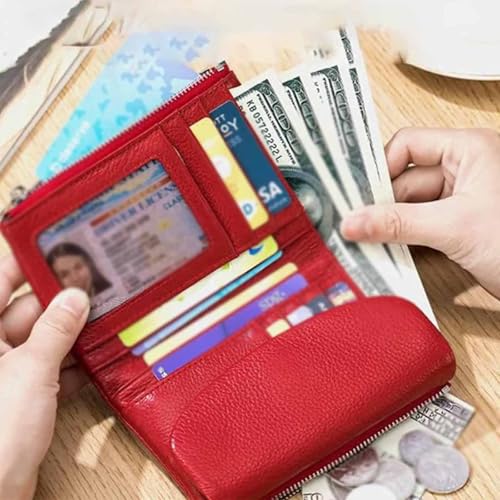 Joyfullygo Wallet (with 26 Colors), 2025 New Updage Genuine Leather Coin Purse With Rfid, Unisex Pebble Leather Wallet (S)2