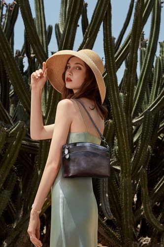 Image of Genuine Leather Purses for Women Vintage Crossbody Bags for Women Hand Bags Women's Shoulder Handbags | Genuine Leather