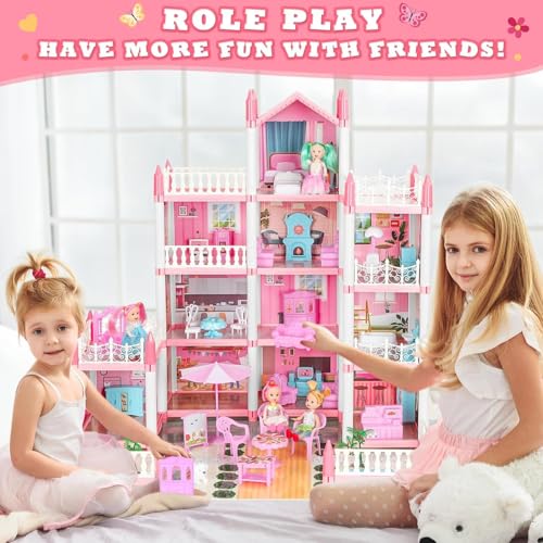 Image of Barbiieee 13-Room Luxury Doll House Playset with Furniture for Kids 6+