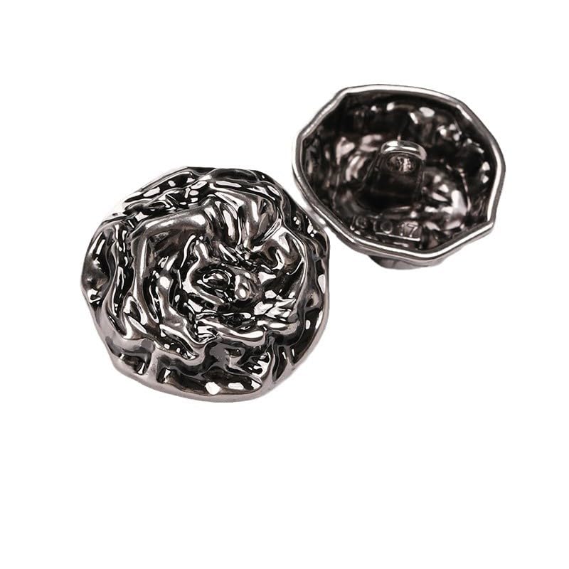 Metalowe guziki do płaszczy, 20 szt. Guzików z trzonkiem, Fashionfor ubrania, swetry rozpinane, płaszcze, projekty rękodzielnicze(Vintage silver,20 mm)