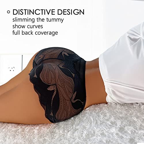 Pholeey Womens Lace Panties 5 Pack Seamless Ladies Brief Sexy Boy Shorts Underwear For Women #TOP4