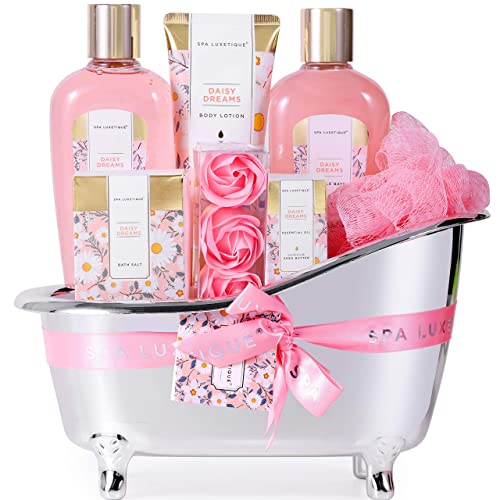 Geschenksets für Frauen-Spa Luxetique Spa-Geschenkset,8pcs Daisy Pamper Bath Set,Bad-Geschenksets,8pcs Geschenkkorb mit ätherischem Öl,Geburtstagsgeschenke,Geschenke für Mama, Valentinstagsgeschenke