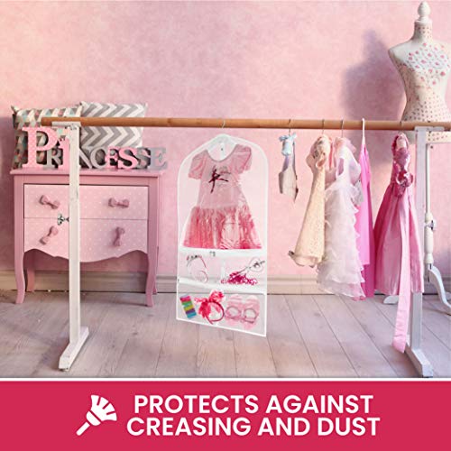 Clear Suit Garment Bag 20 inch x 38 inch Dance, Dress, and Costumes Hanging Travel Storage for Clothes, Shoes, and Accessories Water-Resistant Organizer (1)