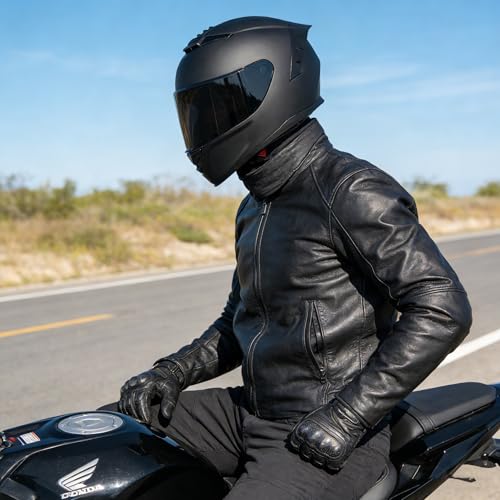 Image of Full Face Motorcycle Helmet,Helmets for Adults Motorcycle, MG611 Motorbike Racing Street Bike Helmets with Black Visor for Men Women,DOT Approved (Matte Black-B+ Mask, XXL)