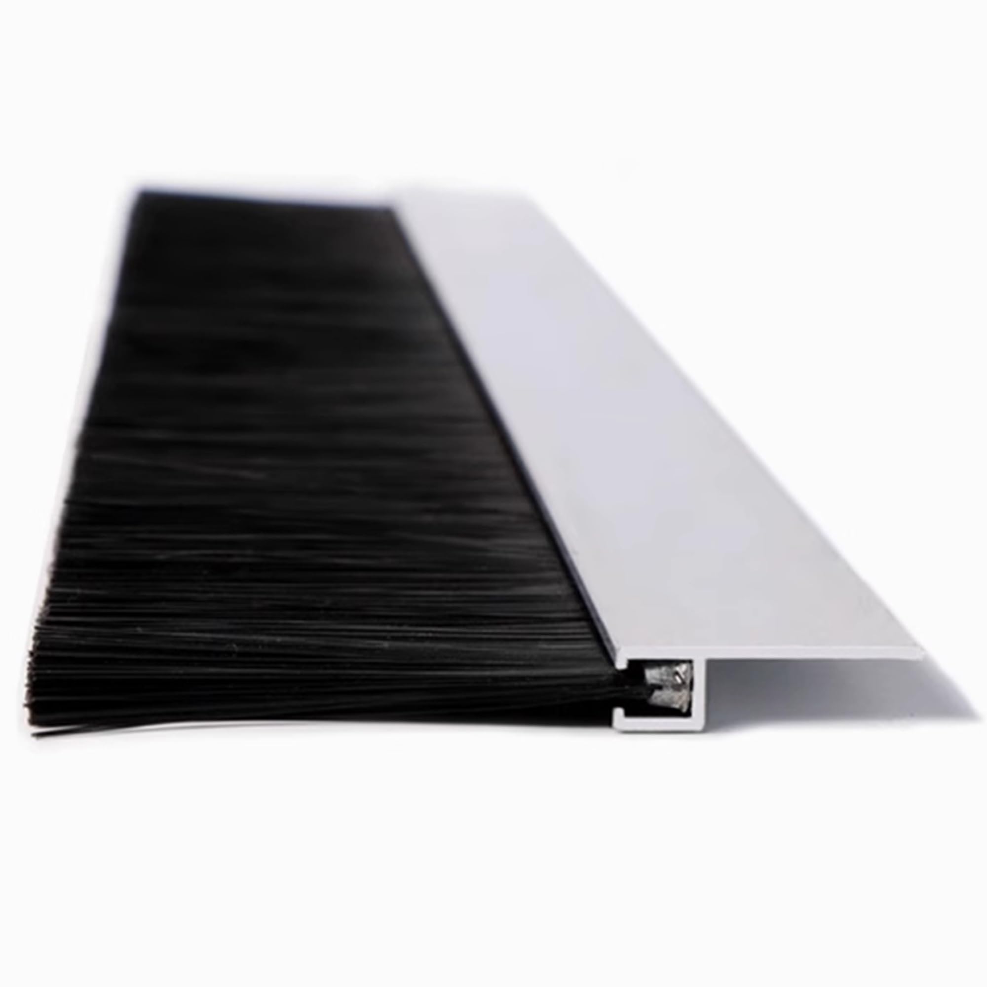 Dolna listwa uszczelniająca do drzwi, FHT Szczotka taśmowa ze stopu aluminium Przemysłowa uszczelka drzwi zatrzymująca kurz, srebrna 1-20 cm(Silver(T),20cm)