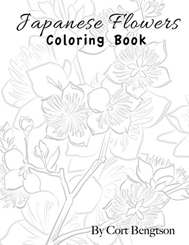 Japanese Flowers coloring book