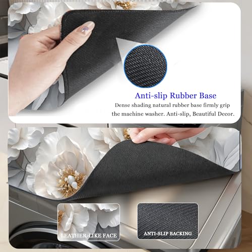 Image of Washer and Dryer Covers for the Top, Non-slip Dryer Top Protector Mat, Dust-proof Washing Machine Cover, 23.6 inch x 19.7 inch (Luxury style, 23.6 inch x 19.7 inch)