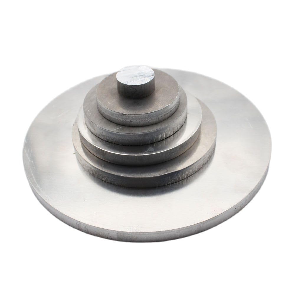 Wewey 1pc Aluminum Alloy Round Plate, 4in Dia, 0.5-8mm Thick, Anodized Aluminum Blanks