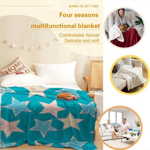 Mantas para Sofas Grandes 220x240 Estampado de Estrellas, Manta Termica Franela Mantilla Felpa para Cama 135/150, Mantitas Polar Suave y Cálida para Perro Mascota Habitacion Dormitorio_7265a