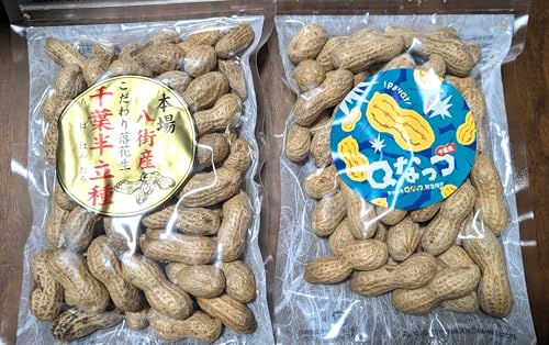 ピーナッツ 落花生 【実川文雄商店】 味比べ 殻付き落花生 千葉半立100g×2 Qなっつ100g×2 八街産 千葉県八街市