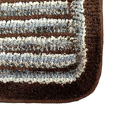 Image of Door Mats for Home | Door Mats for Home Entrance | Door Mat for Bathroom| Soft & Super Absorbent Mats for Shower | Washable, Non-Slip & Quick-Drying Mats (Pack of 2) (Brown & Gray)