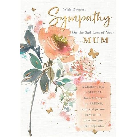 Sad Loss of Your Mum Sympathy Card Cover