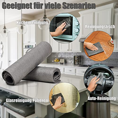 WEREY Verdicktes Magisches Reinigungstuch,Wiederverwendbaren Mikrofasertücher.Fusselfrei Putzlappen - Streifenfreies Wundertuch Für Geschirrtücher,Staub Lappen,Autos.(5 Stück,30x40cm)