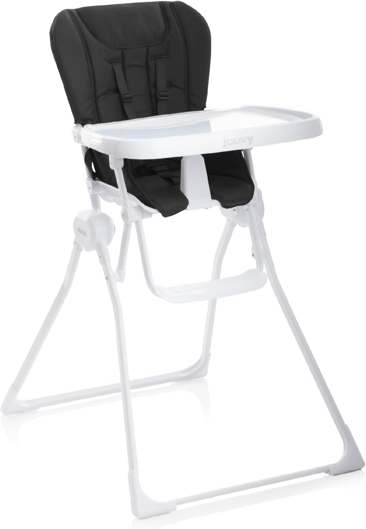 Joovy Nook High Chair Featuring Four-Position Adjustable Swing Open Tray, and Removable, Dishwasher-Safe Tray Insert for Easy Cleaning - Folds Down Flat for Easy Storage (Black)