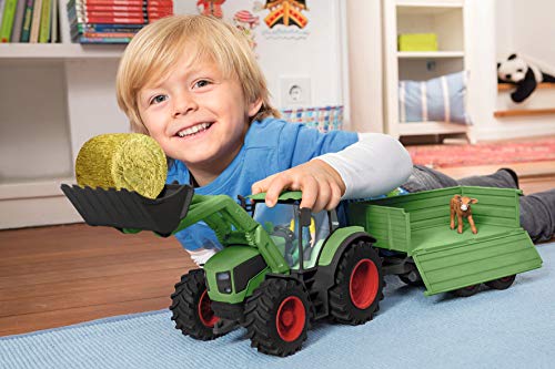 Schleich 42407 Bauernhaus mit Stall und Tieren, Bunt, Large & 42379 - Traktor mit Anhänger - Spielzeug – Bild 6