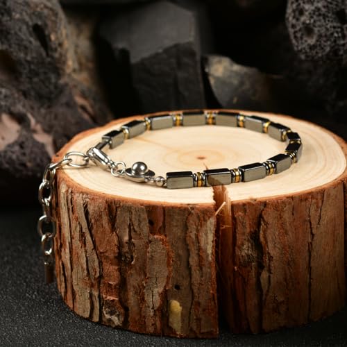 Pulsera Hematite para Hombre Ajustable de Acero Inoxidable miniatura 3