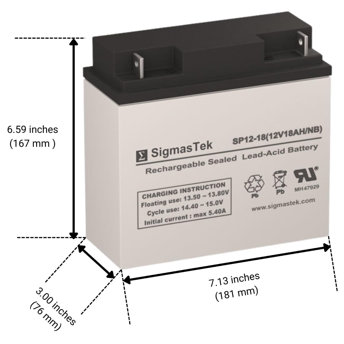 Amazon.com: Power Patrol SLA1116 12V 18AH Replacement Battery